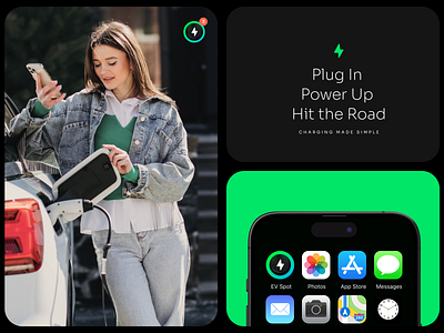 EV Spot - Branding app branding card design electric vehicle ev illustration logo ui ux