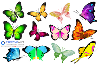 Vector Butterfly Collection adobe illustrator butterfly butterfly clipart butterfly illustrations butterfly vectors design free vector graphics graphic design graphic design resources illustration logo vector vector art