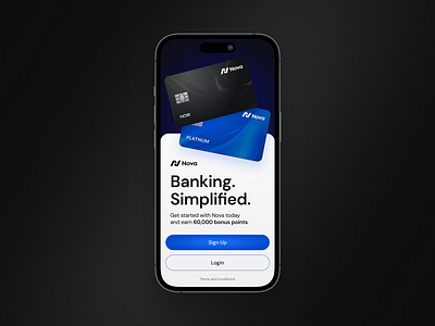 Nova bank onboarding bank banking credit card mobile modern onboarding