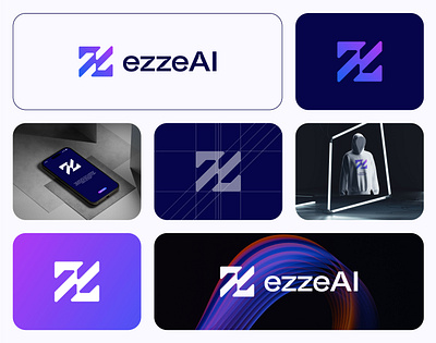 Dynamic Logo Design for ezzeAI: Innovation Meets Energy futuristic logo