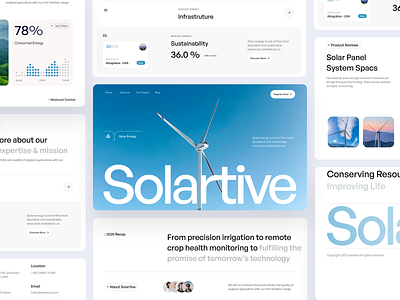 Solar Panel Website Design best web design design eco friendly eco system energy green energy panel solar solar electricity solar energy solar landing page solar system solar website sustainability ui uidesign uiux design webdesign wind turbine