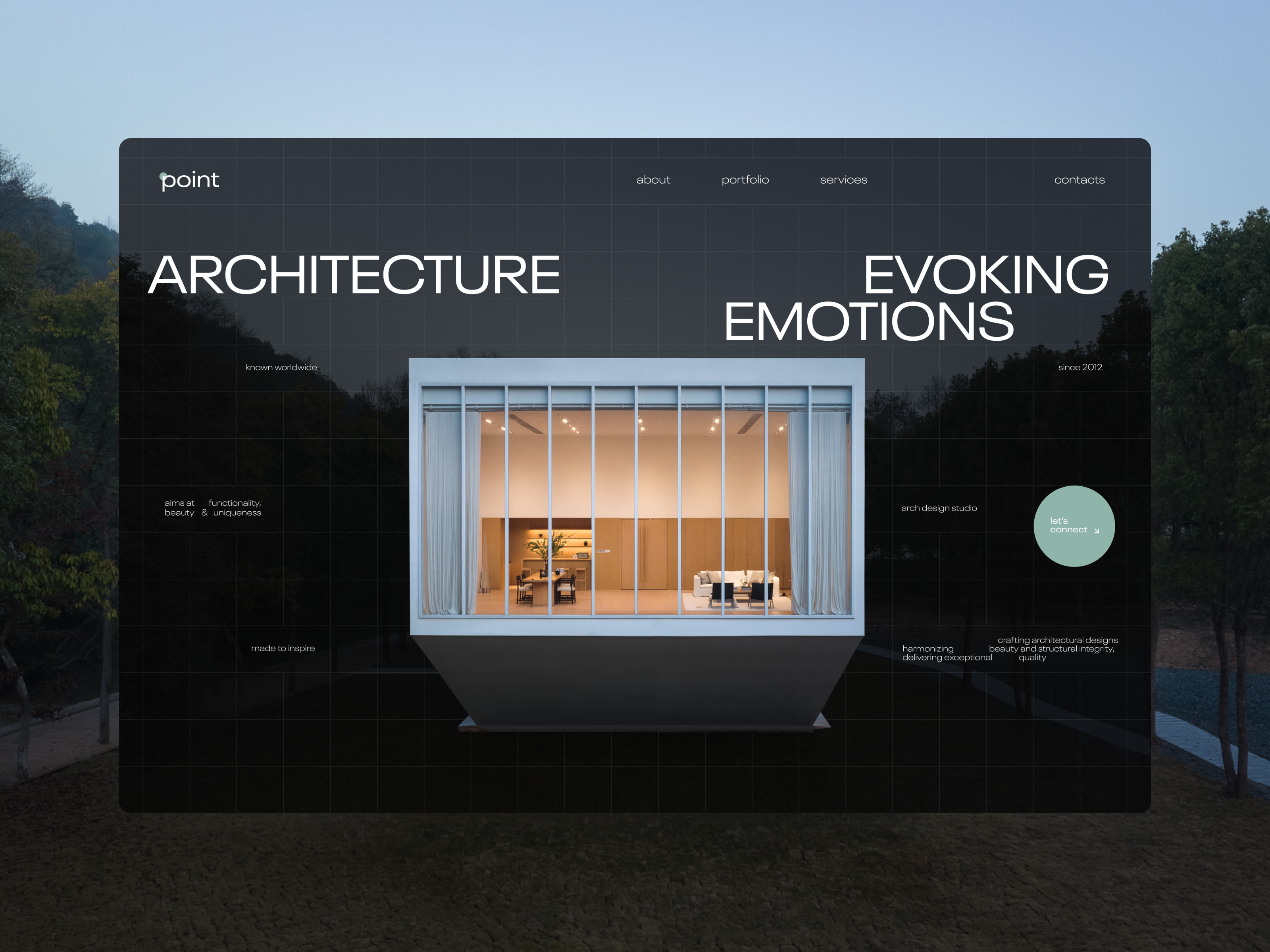 Website design for Architectural Studio architecture design figma landing page landing page design ui ux uxui web web design website design