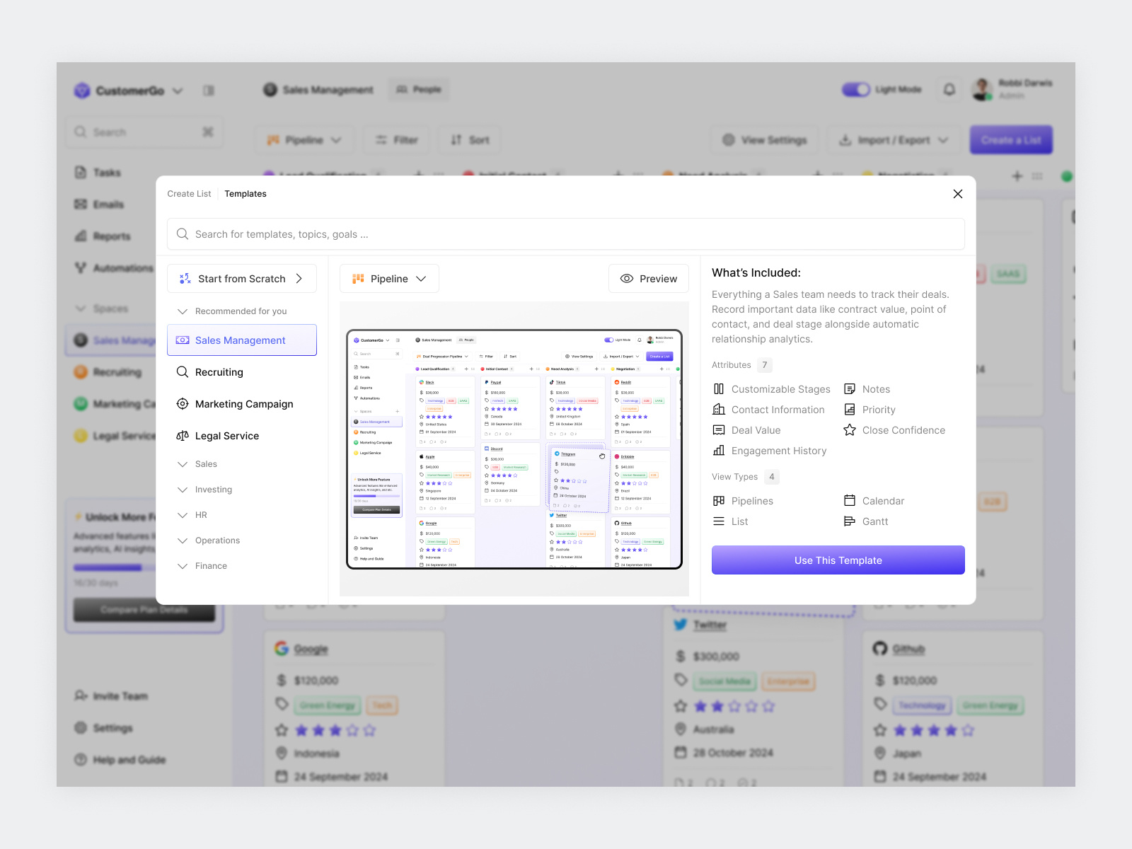 Example of Crm Web App Or Dashboard Design