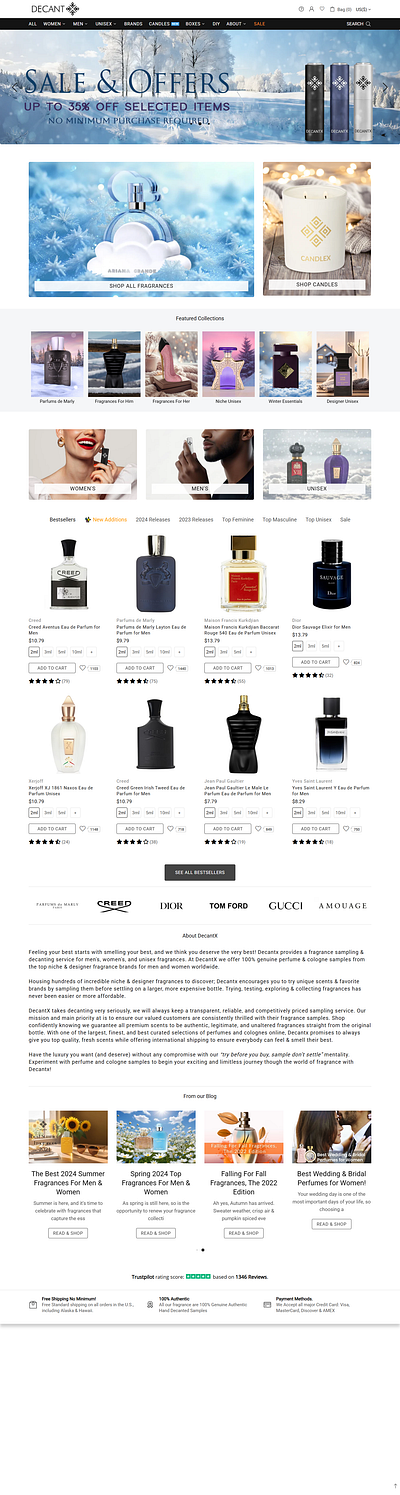 Decantx ecommerce perfume scent shopify