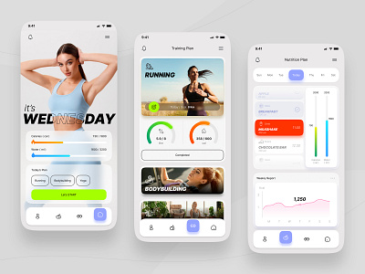 Fitness Mobile App UI app application fitness health mobile ui