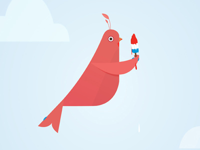 Sticky Bird bird bomb pop illustration