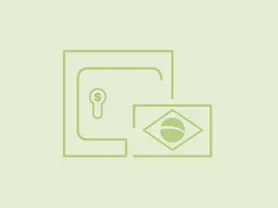 Brazilian government bonds brazil flag icon pictogram safe