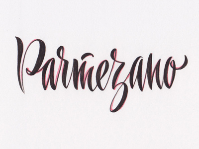 Parmezano calligraphy sketch