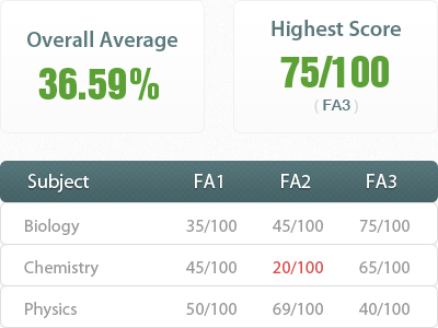 Student Report View grid marks report student ui