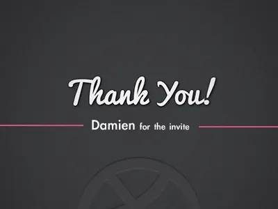 Thank you! card clean colors flat giveaway gray invite letter line new noise pink simple texture thank you