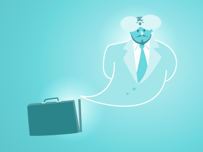 Business Jinn advice blue business consulting illustration jinn magic vector