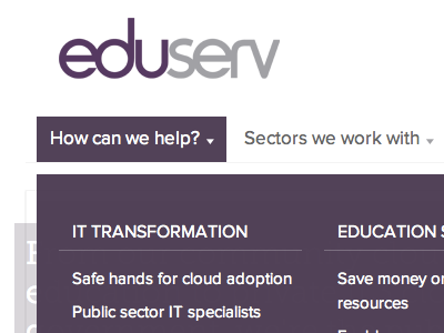 Eduserv design navigation redesign website