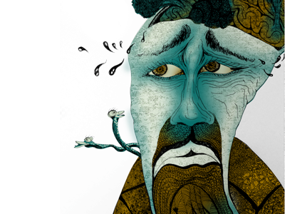 Nigel S Self Conflict1 book character design drawing eyes illustration ink line sketching worms worried