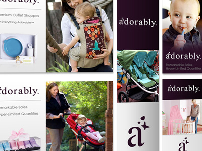 Harkinsharris Adorably Affiliate Banners adorably adorably.com affiliate banners babyage.com banners external marketing graphic design harkins harris advertising hh web banners