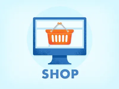 Shop basket ecommerce illustration shopping