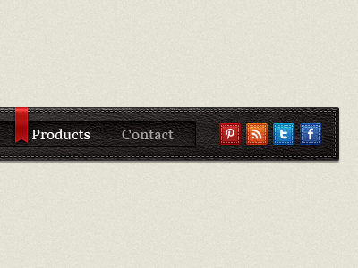 Leather Navigation Menu leather menu navigation retro ribbon web website