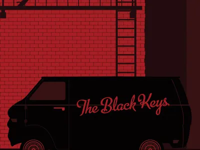 Van black bricks car gig keys poster van