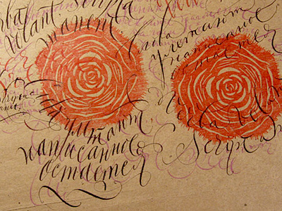 Sketch of postcard. calligraphy handwriting