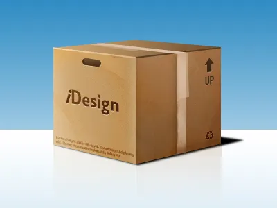 Box Idesign blue box brown idesign package