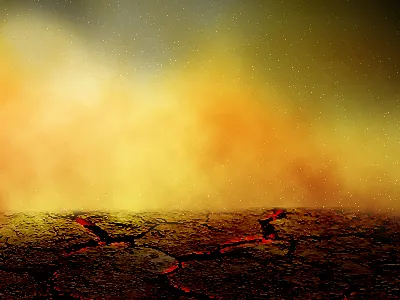 Simpleheli - Splash screen brown dark game ground hot lava pc game red stars sun textures yellow