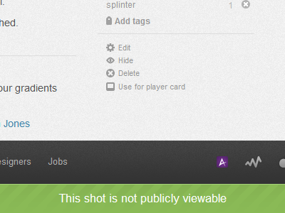 Dribbble - Hide Shot dribbble eye hidden hide private public shot visible