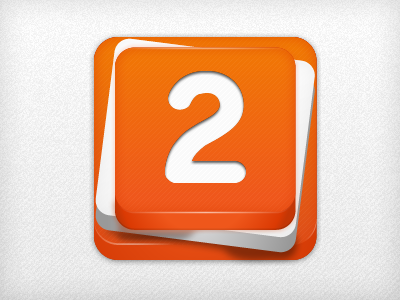 Stacked Icon faux 3d fireworks icon ios orange white