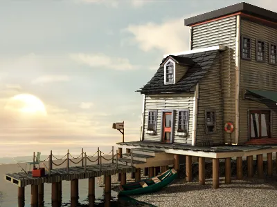 BaitShop 3d architecture cinema 4d house