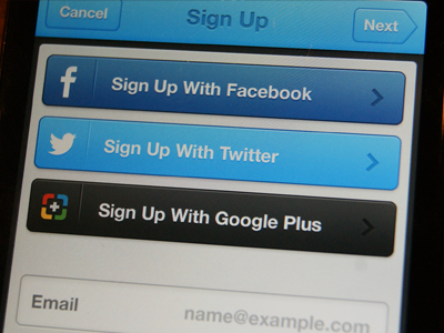 Sign Up app iphone sign up social ui