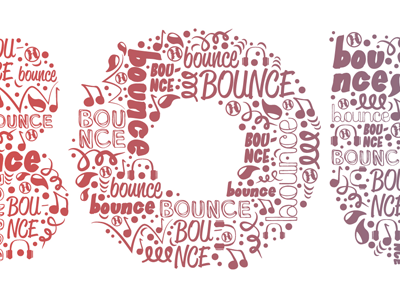 Bounce illustration mosaic typography