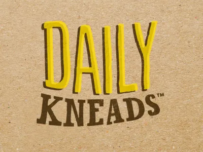 Daily Kneads bakery logo bakery brown kraft yellow