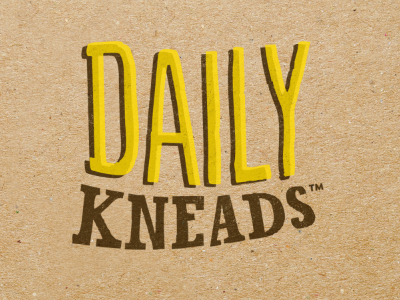 Daily Kneads bakery logo bakery brown kraft yellow