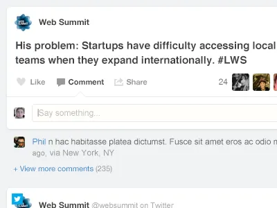 Feed activity blog comments feed like post share