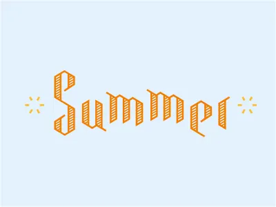Summer blue custom line linear logotype orange season summer sun typography wordmark yellow