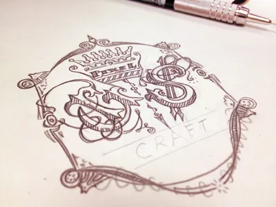 PixelCraft Sketch branding illustration pencil rebound sketching typography