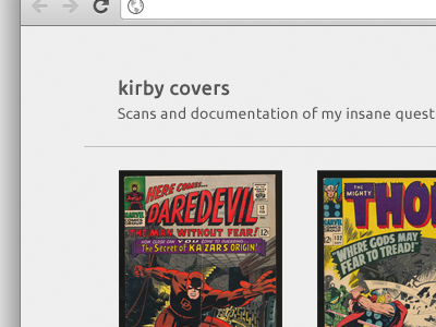 Kirby Covers blog design tumblr typography