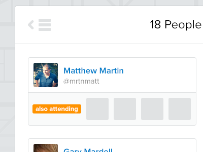 Also Attending label list thumbnails users