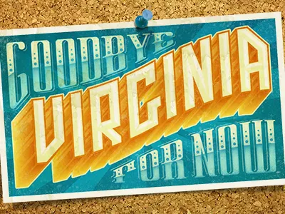 Farewell Postcard bulletin corkboard custom grunge lettering post card postcard retro rit state type typography virginia western