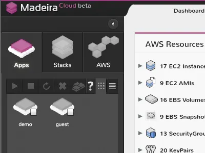 Updated Dashboard (live) aws cloud dark ec2 ide madeiracloud purple