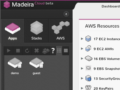 Updated Dashboard (live) aws cloud dark ec2 ide madeiracloud purple