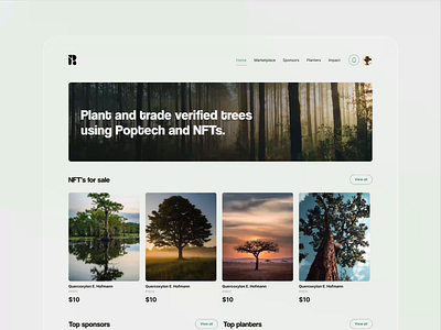 Replant: Growing Transparency in Tree Planting blockchain crypto design desktop fintech graphic design landing page nft product design services uxui web design