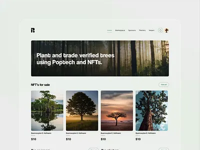 Replant: Growing Transparency in Tree Planting blockchain crypto design desktop fintech graphic design landing page nft product design services uxui web design