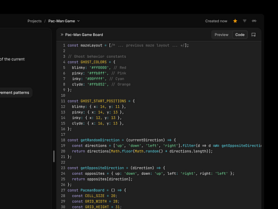 Aurora AI / Code view aurora ai chatbot code codebase product design prompt sanya splitscreen ui