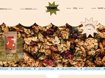 CRUMBS.GRANOLA branding crumbs design food granola ui ukraine