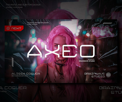 AXEO - Futuristic and Slim Font. cyberpunk font cyberpunk style futuristic font futuristic style modern font