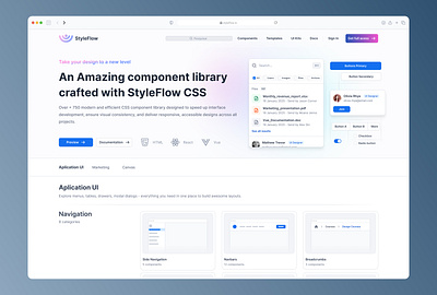 StyleFlow design library component product design ui ux web