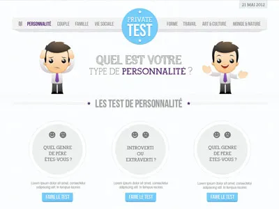 QI test blue caracter funny purple qi test web