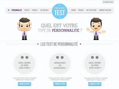 QI test blue caracter funny purple qi test web