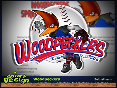 Sniwtdesign Woodpeckers 2002 asia baseball bird design est filipino illustrator jerome kornweistheim logo mascot philippines photoshop serrano sniwt softball team twins vector website woodpecker woodpeckers