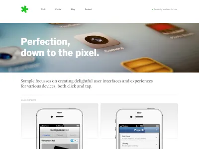 Soon app clean green iphone portfolio simple symple typography website white work