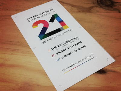 21st Invite 21st colour gotham invite print type